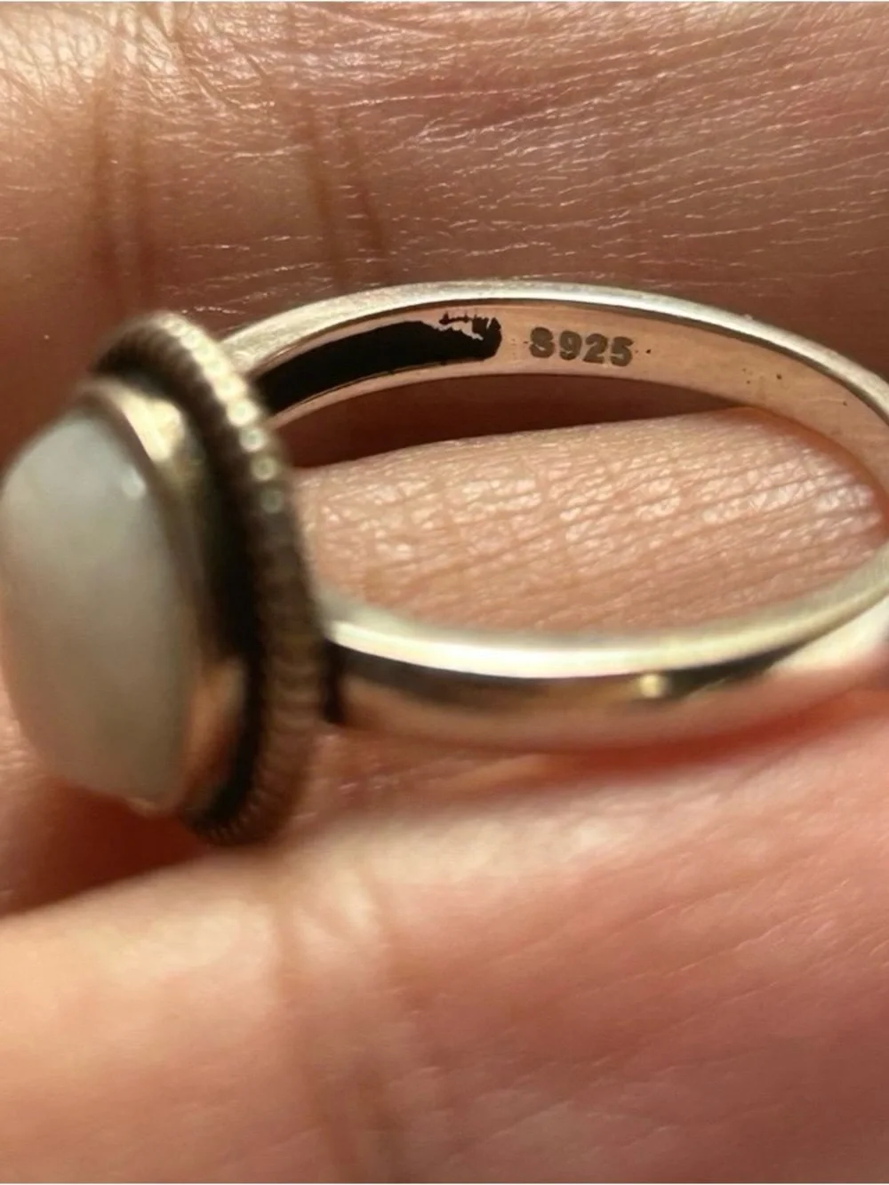 Sterling Silver S925 White Milky Moonstone Oval Ring Size 8 New S 925 jewelry